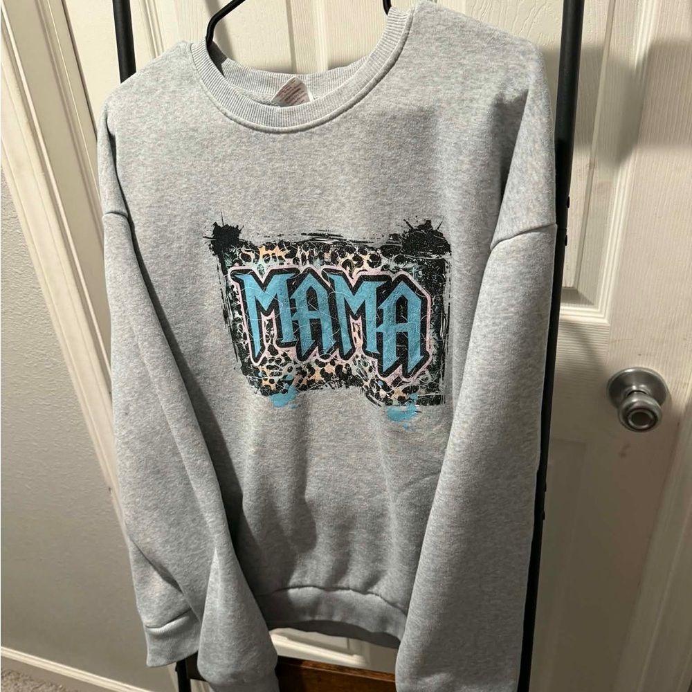 Heather Gray Graphic Crewneck Sweatshirt